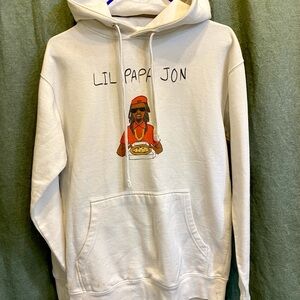 Sketch Culture LIL PAPA JON white sweatshirt men’s small hoodie